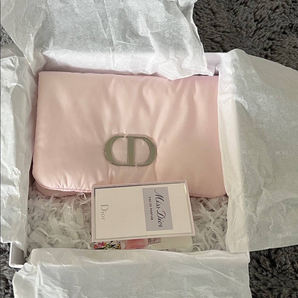 Dior Blush Pink Clutch with Silver Logo - Picture 8 of 10
